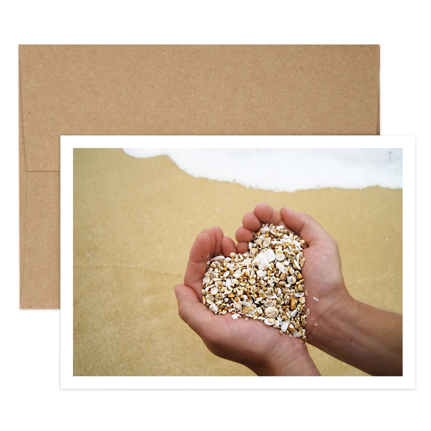 Shell Heart Blank Greeting Card