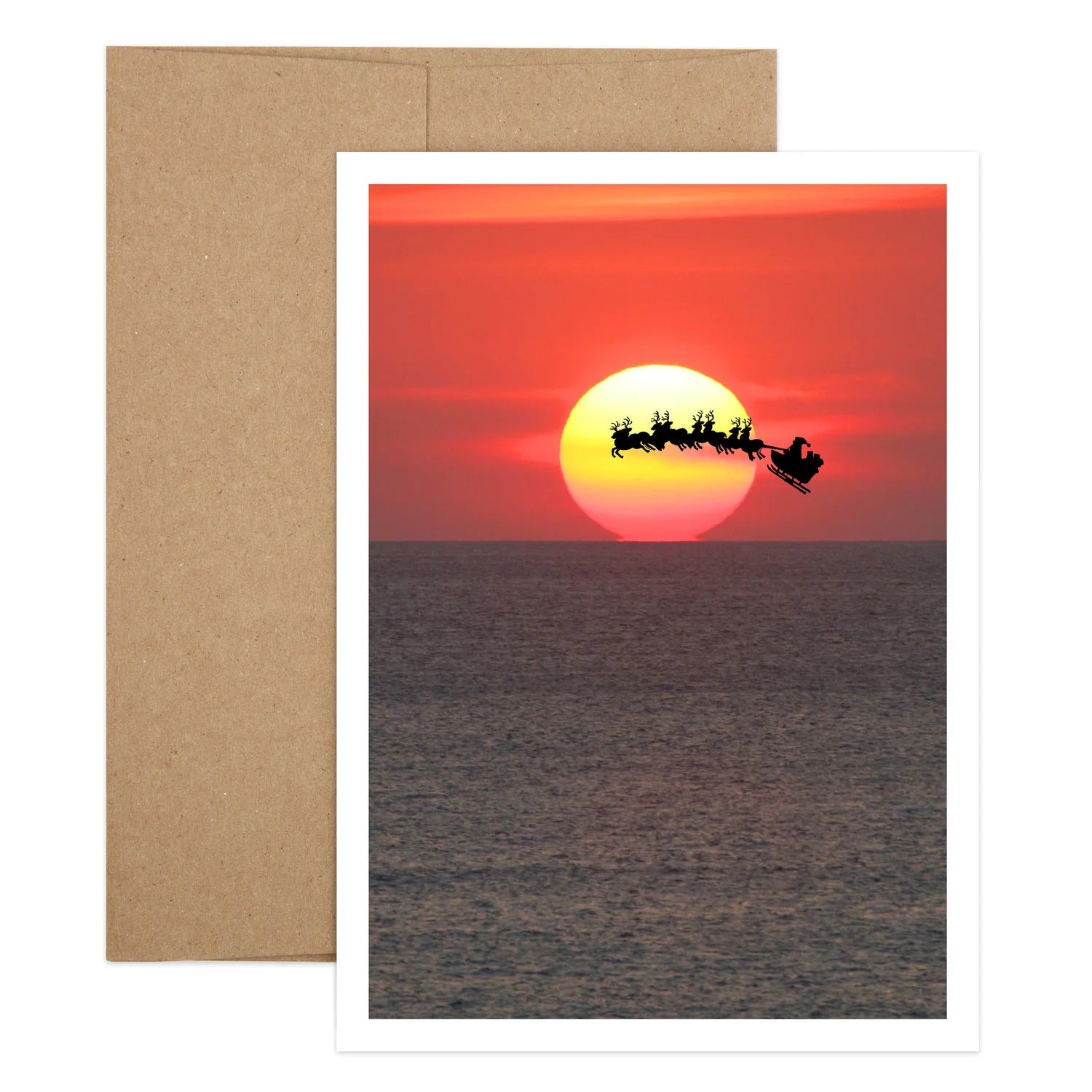 Santa Silhouette Holiday Greeting Card