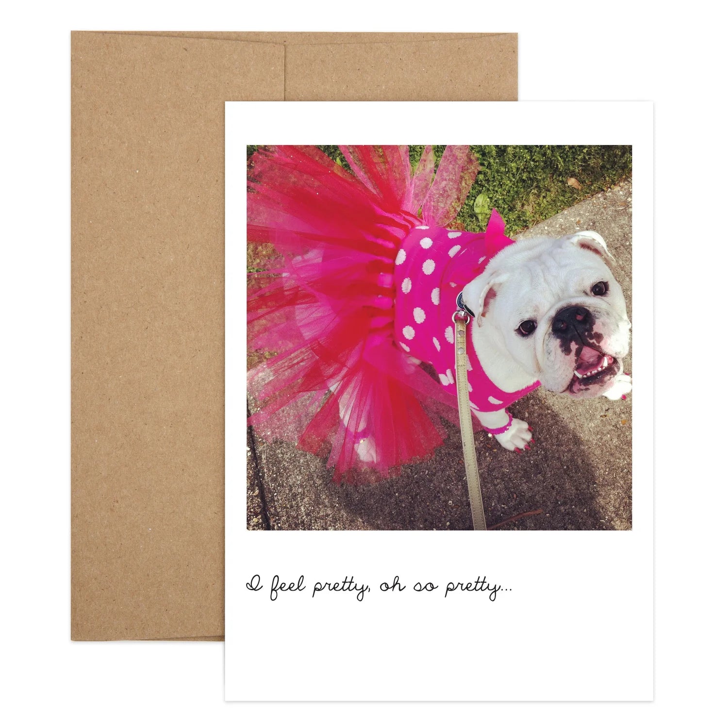 Bulldog Tutu Birthday Greeting Card
