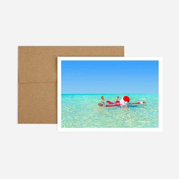 Tropical Santa Holiday Greeting Card