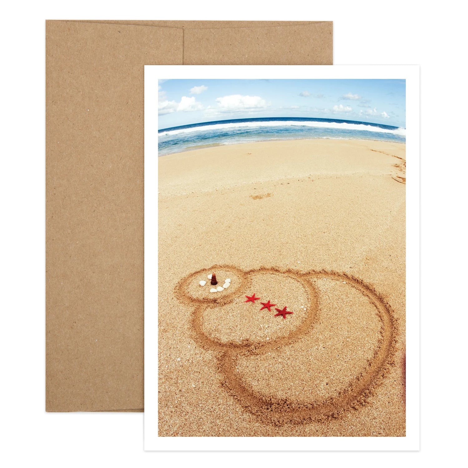 Sand Snowman Holiday Greeting Card