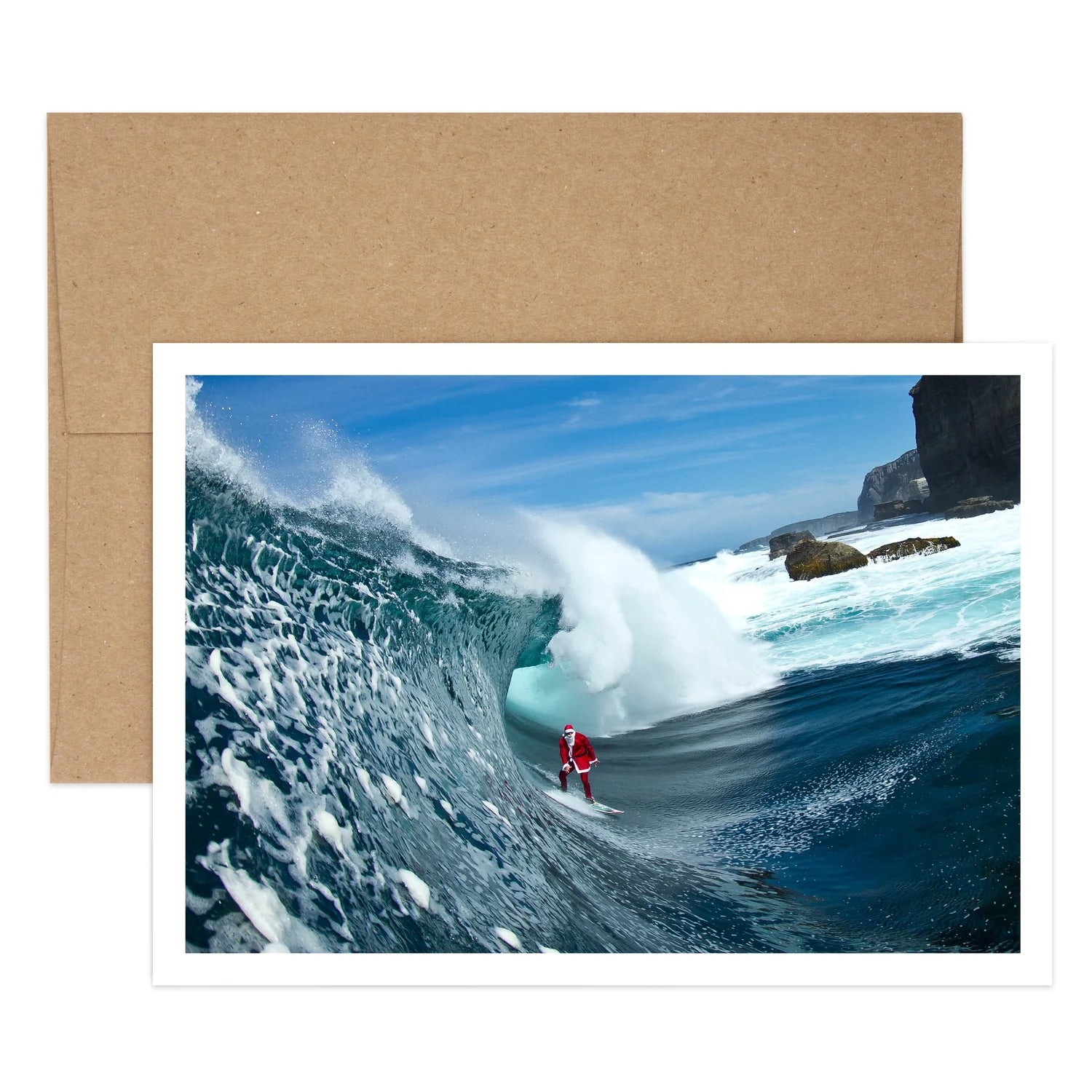 Santa Surfer Christmas Greeting Card