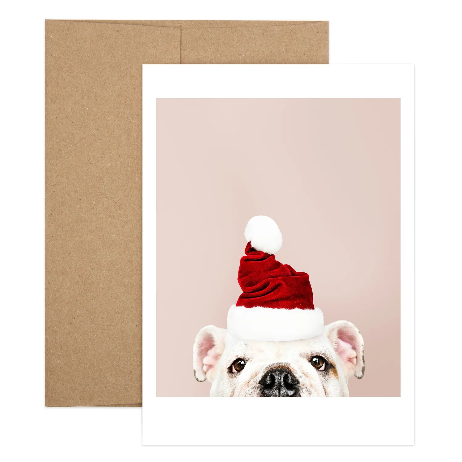 Santa Bulldog Greeting Card
