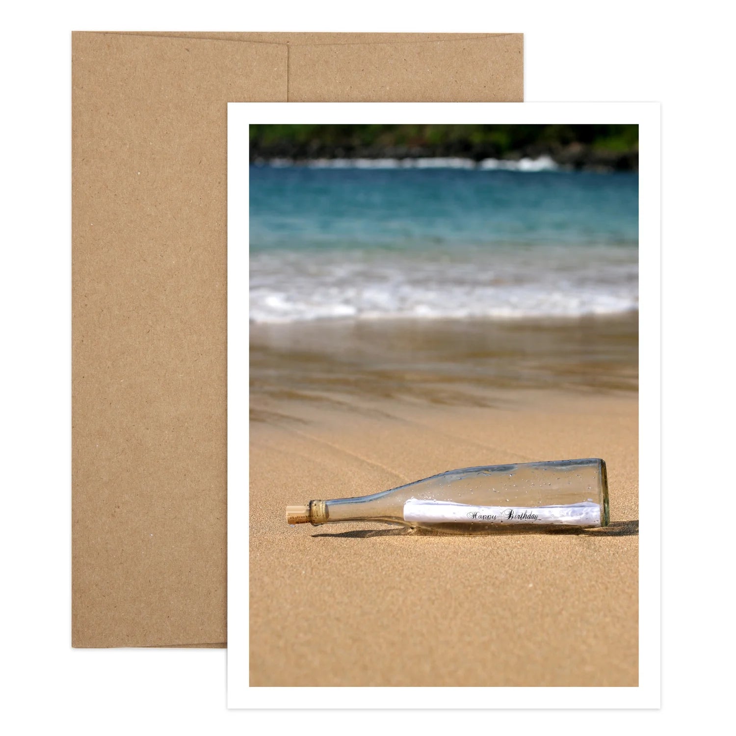 Message In A Bottle Belated Birthday Greeting Card
