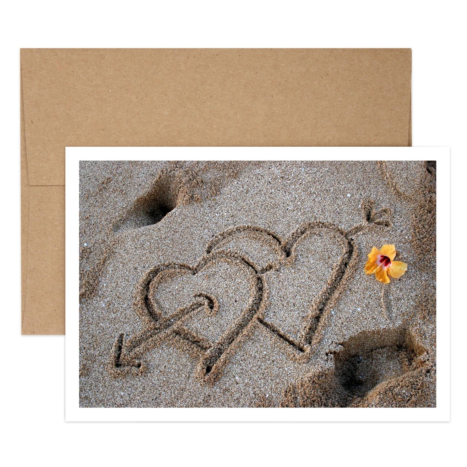 Paradise Hearts Love Greeting Card